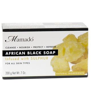 Mamado African Black Soap Infused With Sulphur 200g/7oz