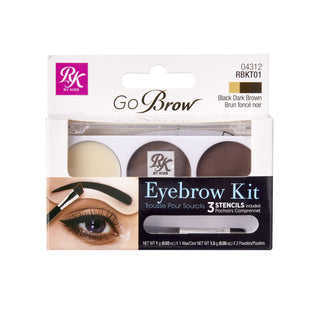 Rk By Kiss Go Brow Eyebrow Kit Black Dark Brown