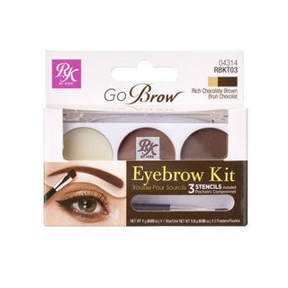 Rk By Kiss Go Brow Eyebrow Kit Rich Chocolate Brown Brun Chocolate