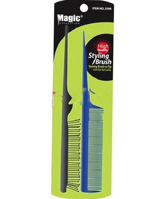 Magic Collection Styling Brush Teasing Brush With Rat Tail Comb - 2506