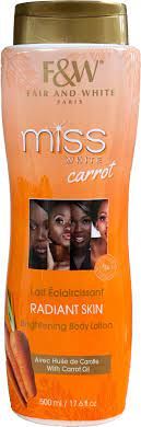 F&W Miss white Carrot Radiant Skin Brightening Body Lotion 500ml/17.6 FL.0Z