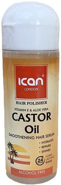 ICAN London Hair Polisher Castor Oil Smoothing Hair Serum- 207ml/ 7 fl.oz