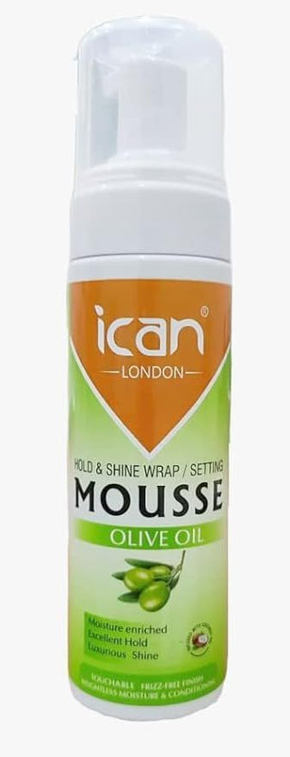 ICAN London Olive Oil Hold & Shine Wrap Set Mousse- 207ml