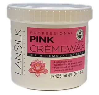LANSILK PROFESSIONAL PINK CREME WAX HAIR REMOVAL SYSTEM 425ML/14.4OZ
