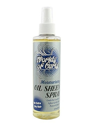 WORLDS OF CURLS MOISTURIZING OIL SHEEN SPRAY FOR EXTRA DRY HAIR 237ML/8OZ