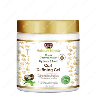 African Pride Moisture Miracle Aloe & Coconut Water Curl Defining Gel-510g/18 oz