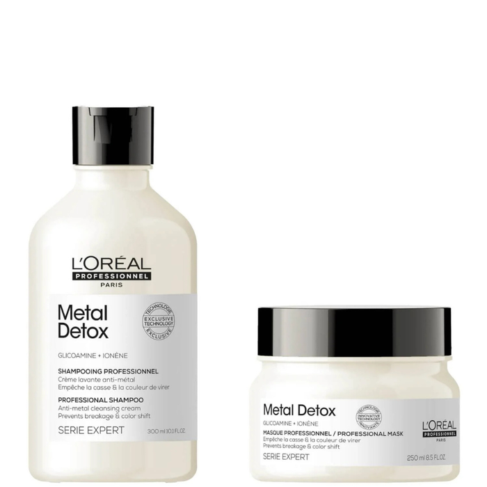 LOréal Professionnel Metal Detox duo shampoo and mask for anti metal hair care and shine