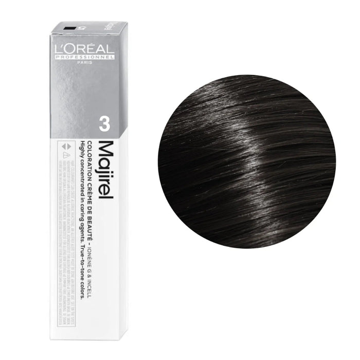LOréal Professionnel Majirel 3 Dark Brown permanent hair color with gray coverage