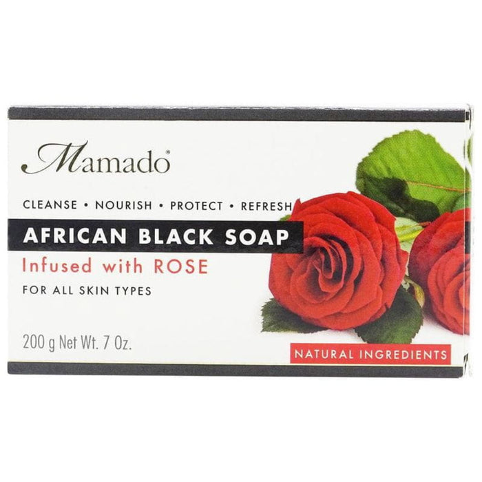 Mamado african black soap with rose 200g gentle nourishing skin care soap for soft smooth and healthy glowing skin