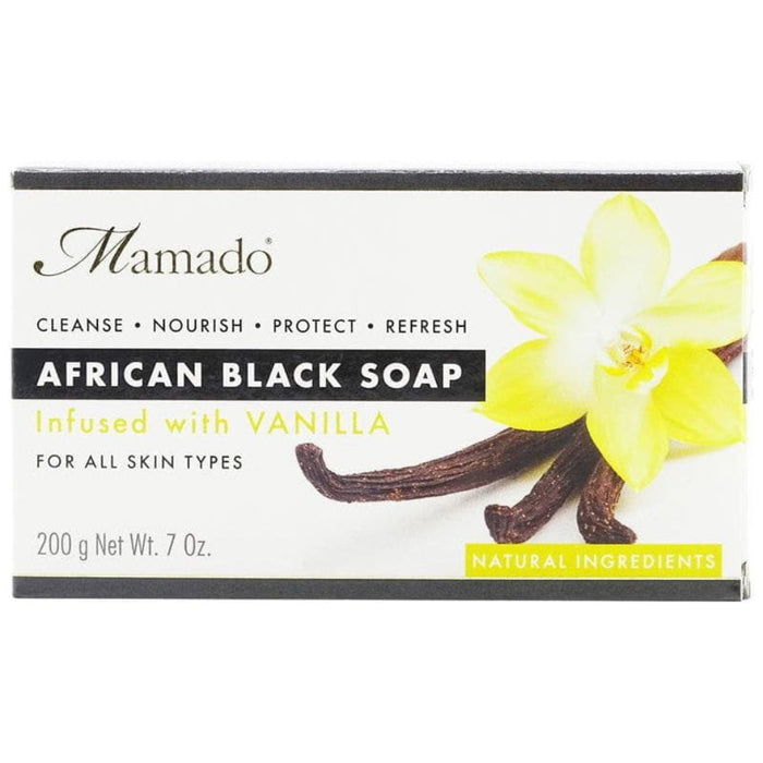 Mamado african black soap with vanilla 200g gentle nourishing skin care soap for soft smooth and healthy glowing skin