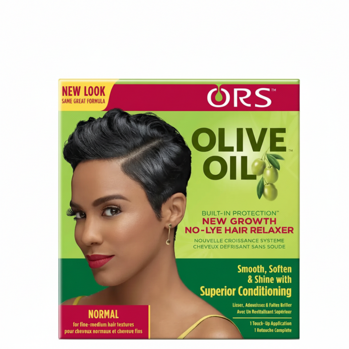 ors olive oil new growth no lye relaxer normal for sleek smooth frizz free manageable straight hair