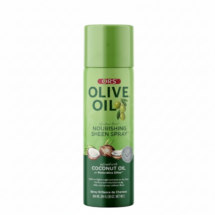 ors olive oil sheen spray with coconut oil for hydrated shiny frizz free soft smooth healthy hair