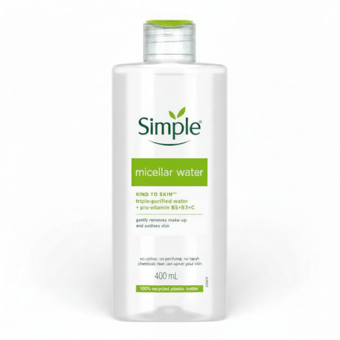 simple soothing micellar cleansing water 400ml gentle makeup remover for sensitive skin no rinse face cleanser