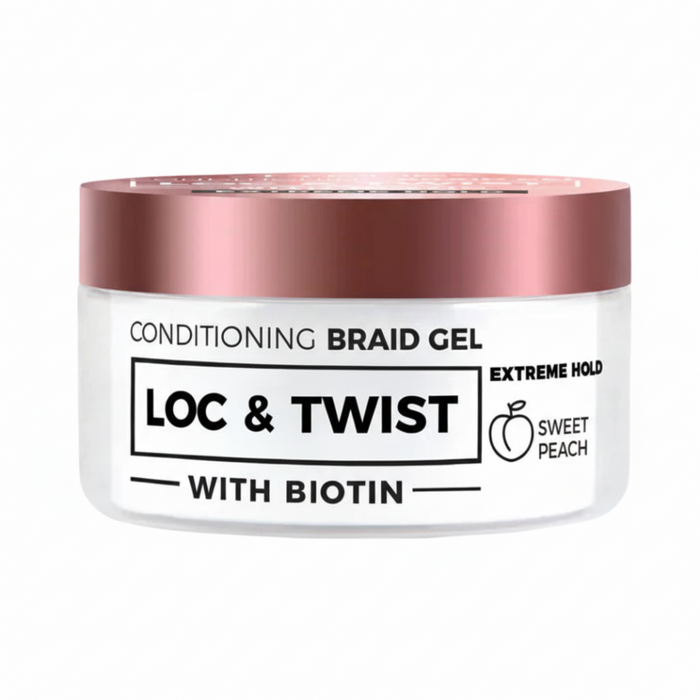 TYCHE conditioning braid gel loc twist 300ml sweet peach extreme hold styling gel with biotin for braids locs twists smooth frizz free long lasting protective hairstyles