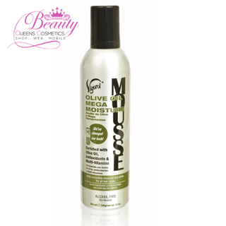 Vigorol Olive Oil Mega Moisture Mousse 12oz Hydrating Styling Foam for Dry & Processed Hair
