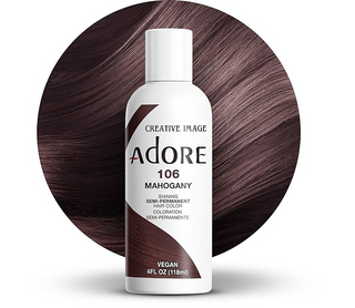Adore Semi-Permanent Hair Color 106 Mahogany 118ml | Rich Vibrant Brown Hair Dye