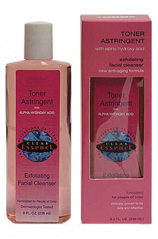 Clear Essence Toner Astringent With Alpha hydroxy Acid Exfoliating Facial Cleanser 8oz/236ml