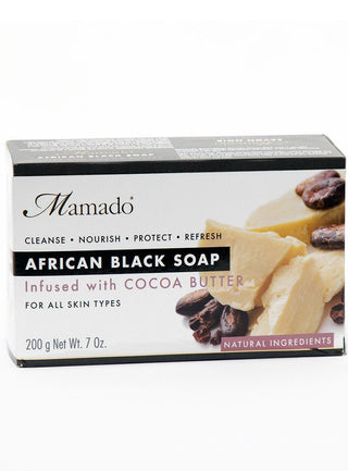 Mamado African Black Soap Infused With Cocoa Butter 200g/7oz