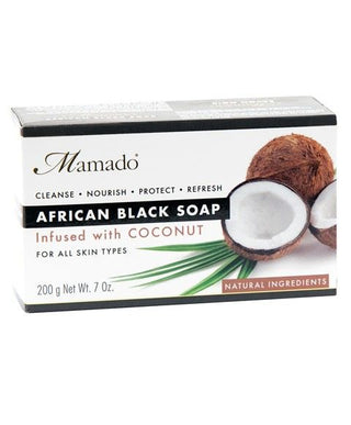 Mamado African Black Soap Infused With Coconut 200g/7oz