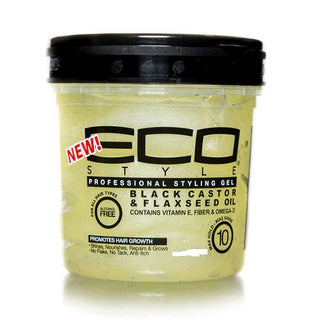 Eco Style Black Castor & Flax Seed Oil Styling Gel 8Oz