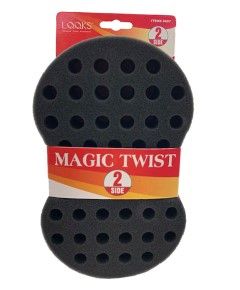 Looks Magic Twist Hair Sponge 2 side Afro Braid Style Hair Sponge Brush 6607