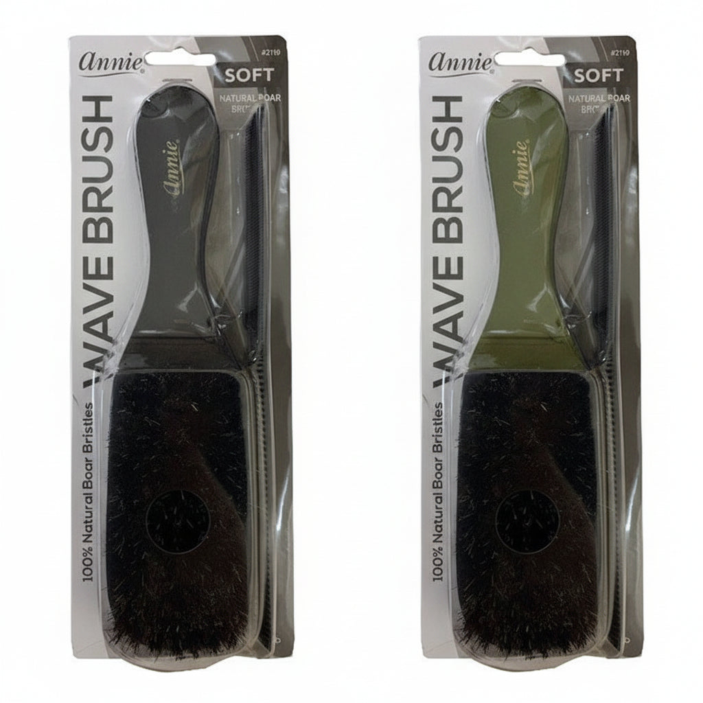 Annie Wave Brush Natural Boar Bristles Soft - 2119