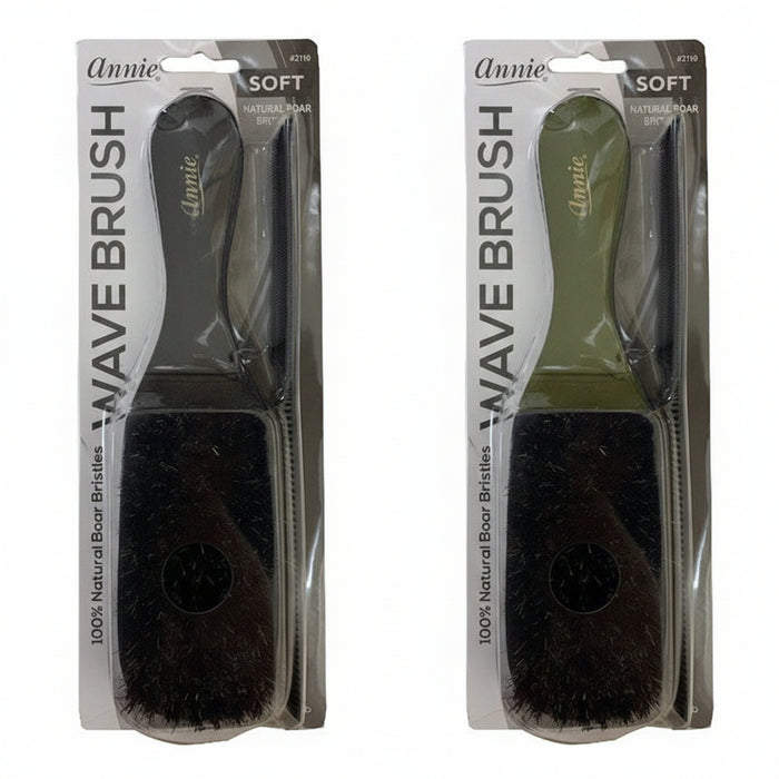 Annie Wave Brush Natural Boar Bristles Soft - 2119