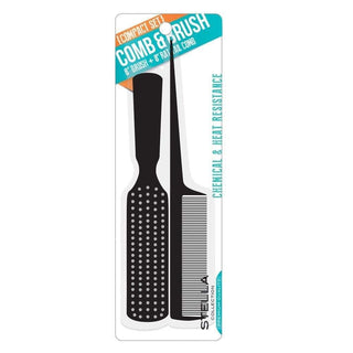 Stella  Collection 8 Inch Rat Tail Comb and 8 Inch Brush Combo Set - 2455