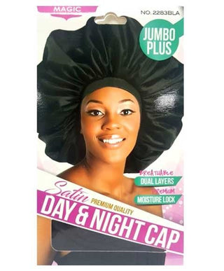 Magic Collection  Jumbo Plus Satin Day & Night Cap - 2283BLA
