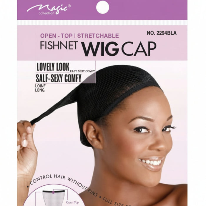 Magic Collection Fish Net Wig Cap - 2224BLA. Black