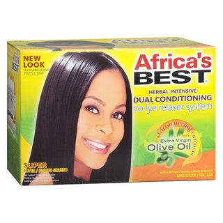 Africa's Best Herbal Intensive Dual Conditioning No Lye Relaxer System 1 Application - Super