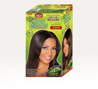 African Pride Olive Miracle No Lye Relaxer 1 Complete Application - Super
