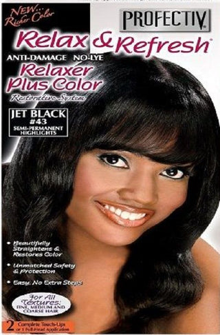 Profectiv Relax & Refresh Relaxer Plus Colour Restorative System Jet Black 43-2 Touch Ups