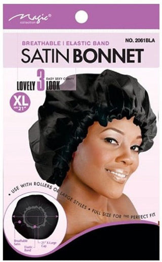 Magic  Collection  Satin  Bonnet - 2061BLA