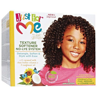 Just For Me Texture Softener No-Lye System For Fine/Medium /Coarse Hair - 1 Application
