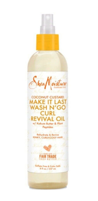 Shea Moisture  Coconut Custard Make It Last Wash N' Go Curl Revival Oil 8.oz - 273ml