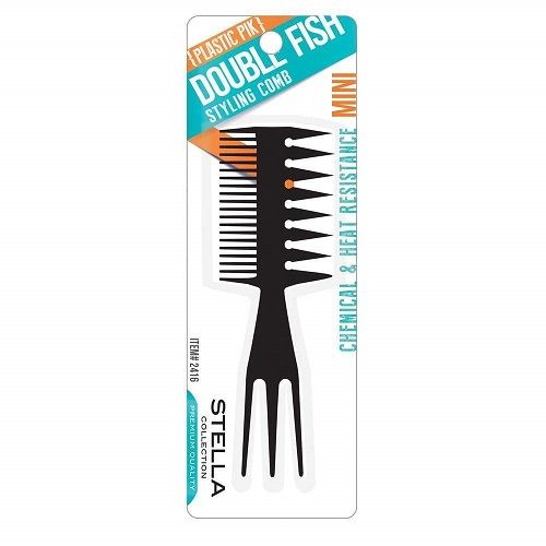 Stella Collection Mini peigne en plastique pik double style poisson - 2416