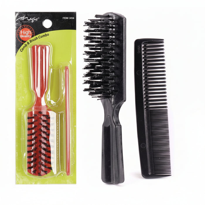 Magic Collection Comb & Brush Combo Black  - 2453