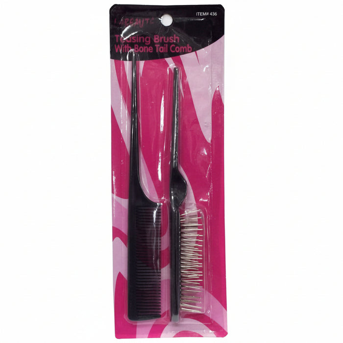 La Beaute Brosse à taquiner avec peigne à queue en os - 436
