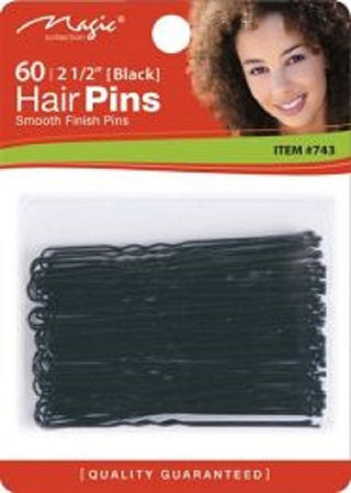 Magic Collection 60 21/2 Black Hair Pins - 743