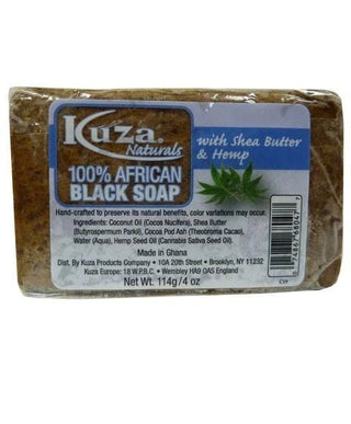 Kuza 100% African Black Soap With Shea Butter & HEMP 114g/4oz