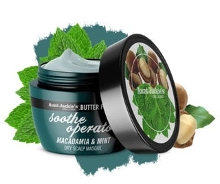 Aunt Jackie's Butter Fusions SOOTHE OPERATOR Macadamia  & Mint Dry Scalp Masque 227g/8oz