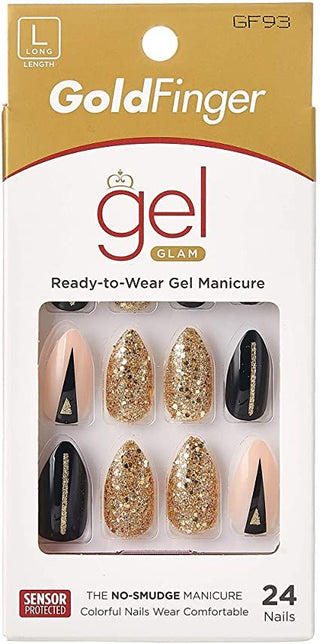 Gold Finger Gel Glam 24 Nails