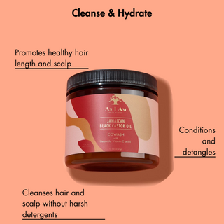 As I Am Jamaican black castor oil co wash 454g moisturizing cleansing conditioner for soft strong healthy hair