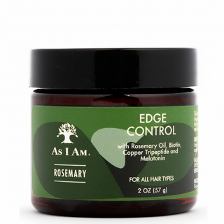 As I Am rosemary edge control gel 2oz strong hold flake free styling for smooth sleek healthy edges