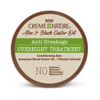 Creme of nature aloe black castor oil overnight treatment 135g deep repair hair mask moisturizing strengthening treatment for dry damaged hair overnight care