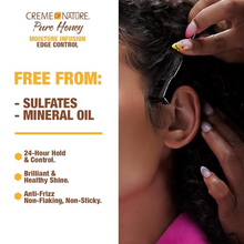 Creme of nature pure honey moisture infusion edge control 2.25oz 24 hour hold edge gel for sleek edges smooth flyaways shine moisturizing styling product