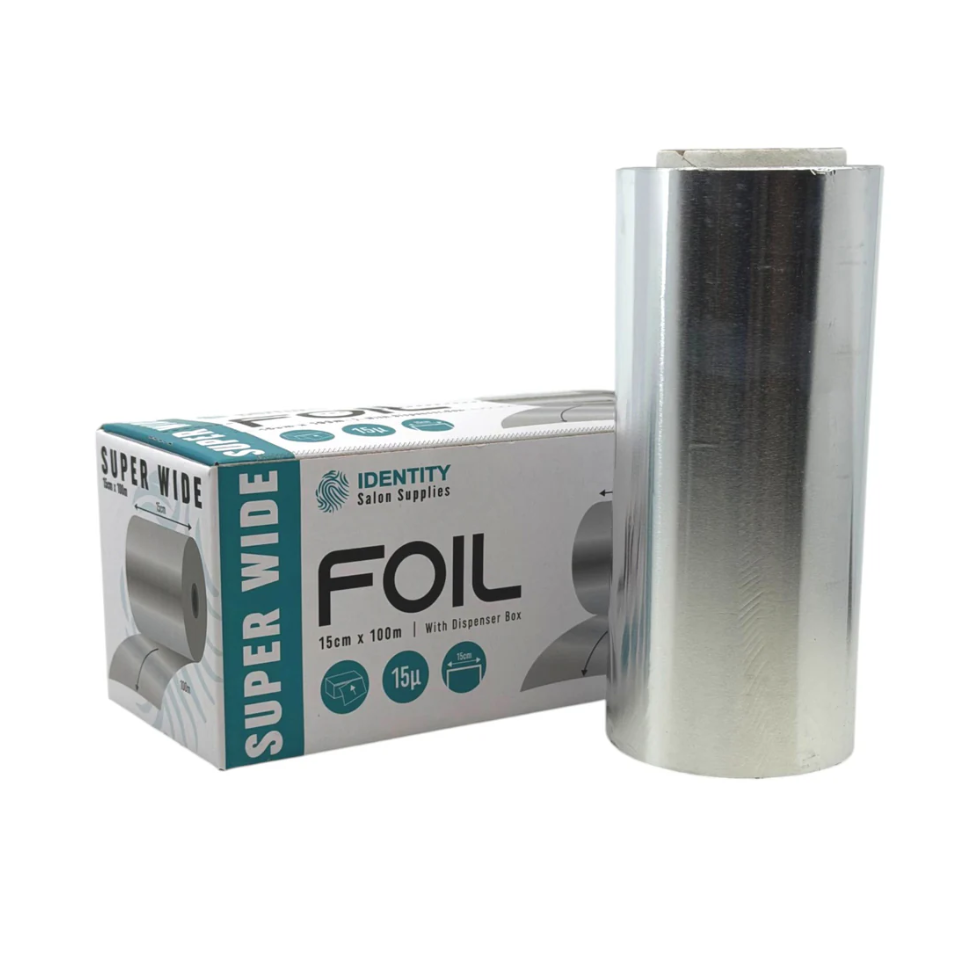 Identity salon supplies super wide highlighting foil 15cm x 100m professional hair colouring foil for highlighting bleaching and salon treatment applications