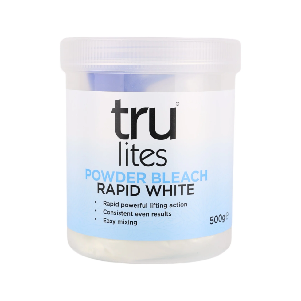 truzone trulites rapid white powder bleach 500g professional protein enriched hair lightener for highlights full bleach and salon tone correction treatment