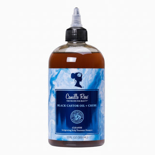 camille rose black castor oil and chebe cleanse invigorating scalp treatment shampoo 355ml strengthening moisturizing hair and scalp care for healthy soft curly textured hair